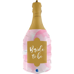G Шар (32"/81 см) Фигура, Бутылка шампанского, BRIDE TO BE, 1 шт. в уп.